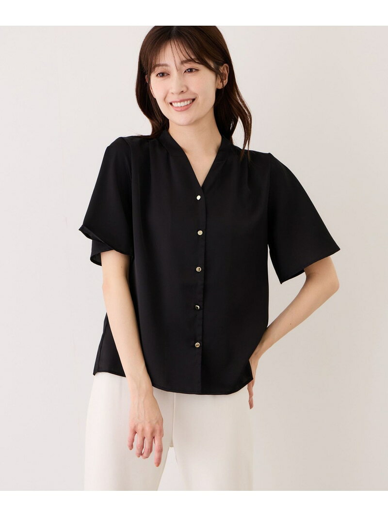 樂天商城 - 【SALE／20%OFF】Vネック前開きブラウス JAYRO ジャイロ トップス シャツ・ブラウス ピンク ブルー ホワイト ブラック【RBA_E】【送料無料】[Rakuten Fashion]