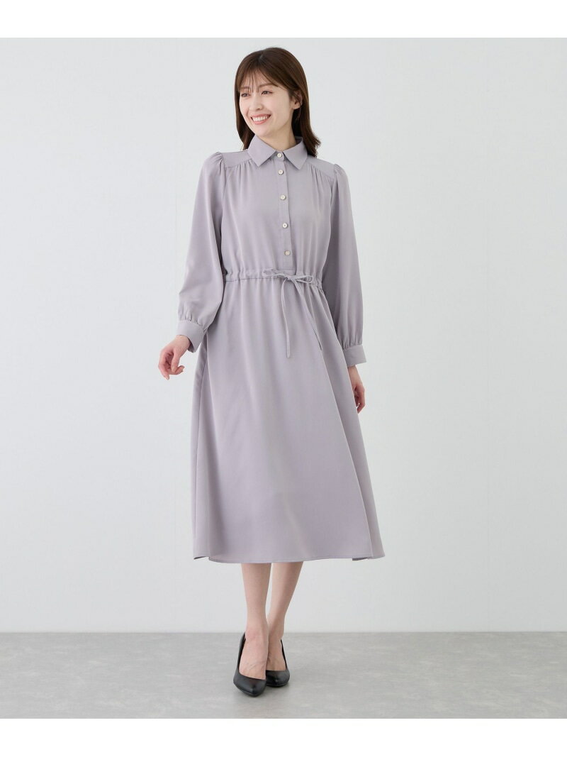 樂天商城 - 【SALE／30%OFF】ウエストギャザーワンピース JAYRO ジャイロ ワンピース・ドレス ワンピース ネイビー グレー ホワイト【RBA_E】【送料無料】[Rakuten Fashion]
