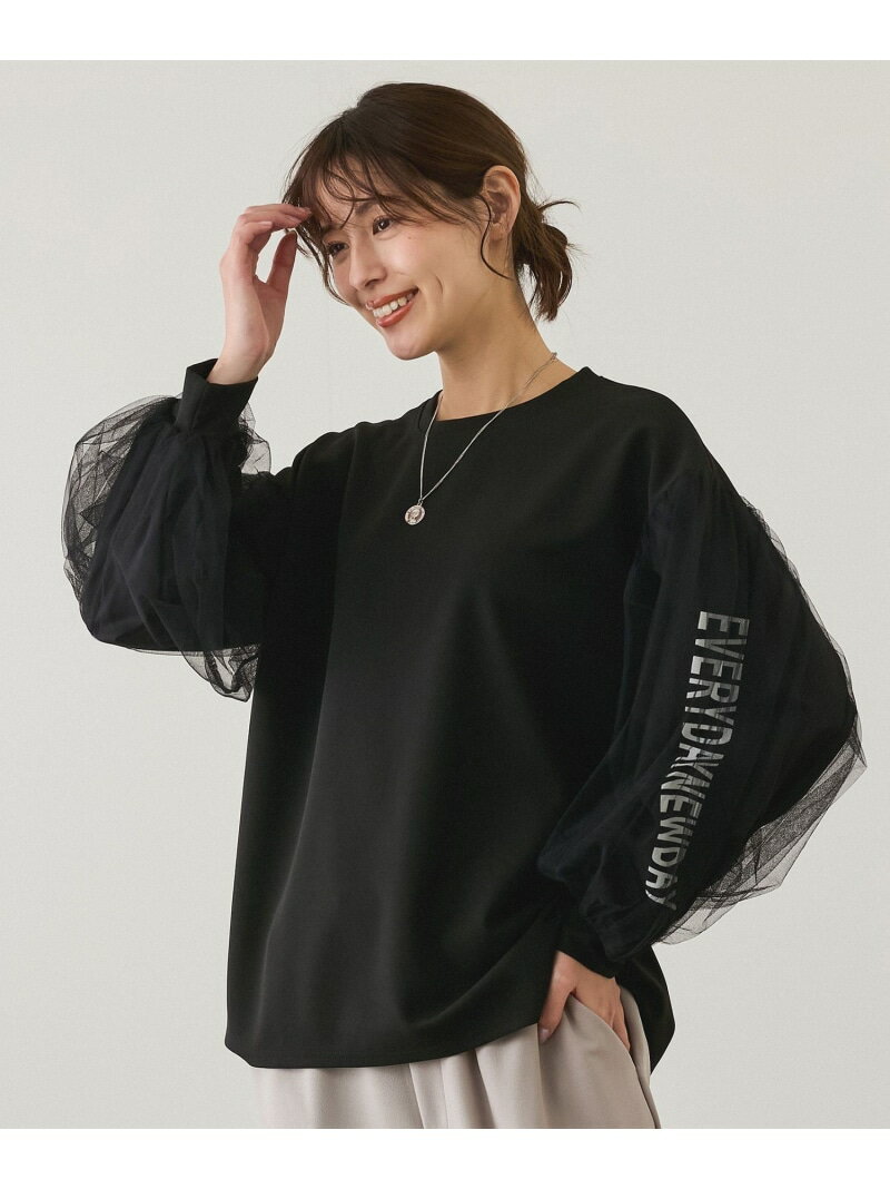 【SALE／20%OFF】袖チュールプルオーバー JAYRO ジャイロ トップス その他のトップス グレー ホワイト ブラック【RBA_E】【送料無料】[Rakuten Fashion]