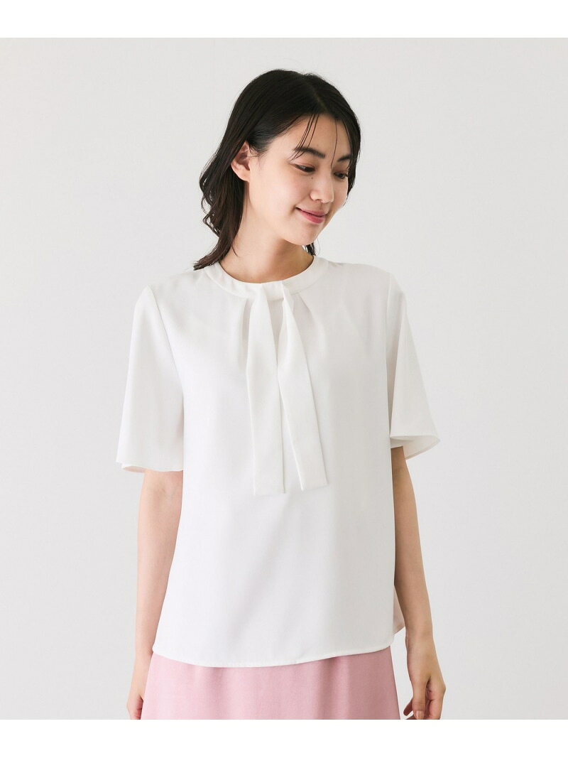樂天商城 - 【SALE／20%OFF】前ボウタイ半袖ブラウス JAYRO ジャイロ トップス シャツ・ブラウス ピンク ブルー ネイビー ホワイト【RBA_E】【送料無料】[Rakuten Fashion]