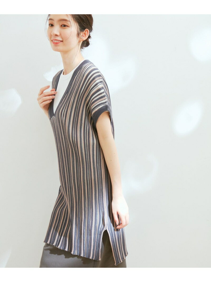 【SALE／70%OFF】12Gガーターストライプ深Vネックプルオーバー JAYRO ジャイロ トップス その他のトップス ベージュ ブラック【RBA_E】[Rakuten Fashion]