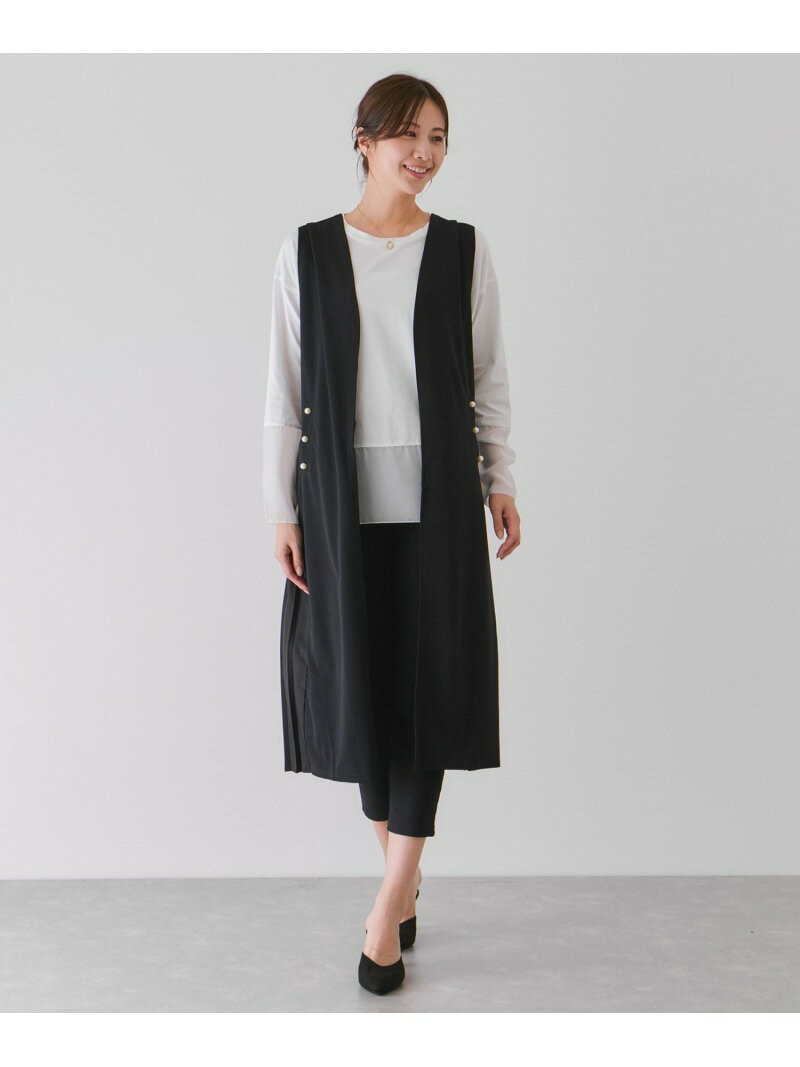 【SALE／20%OFF】バックプリーツロングジレ JAYRO ジャイロ トップス その他のトップス グレー ブラック【RBA_E】【送料無料】[Rakuten Fashion]