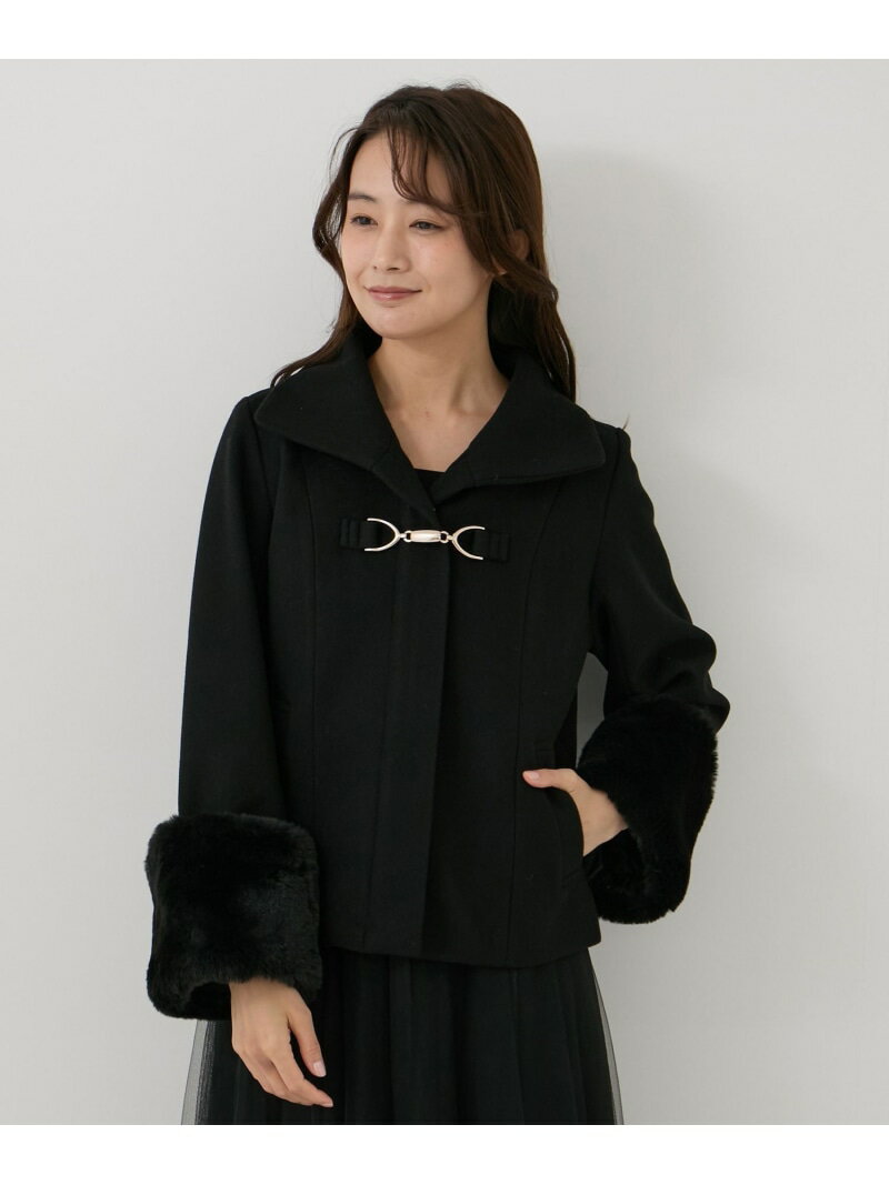 樂天商城 - 【SALE／30%OFF】袖ファー付きショートコート JAYRO ジャイロ ジャケット・アウター その他のジャケット・アウター グレー ホワイト ブラック【RBA_E】【送料無料】[Rakuten Fashion]