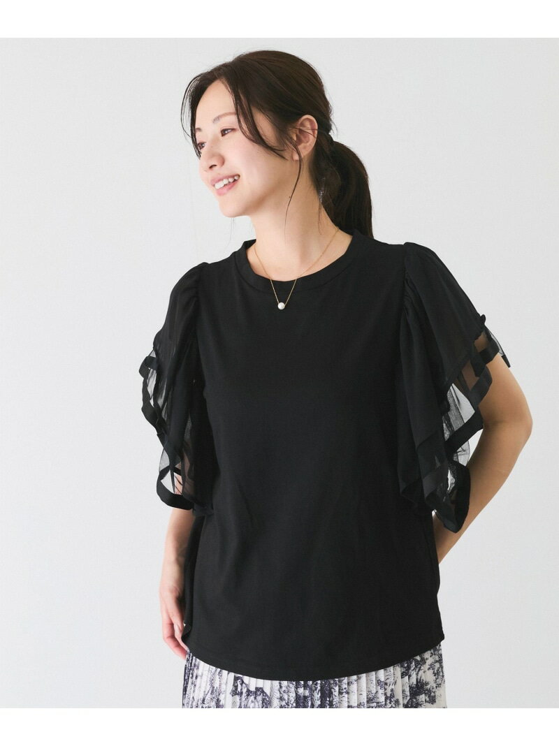 【SALE／30%OFF】テープ付フレンチ袖プルオーバー JAYRO ジャイロ トップス カットソー・Tシャツ ブラック ホワイト【RBA_E】[Rakuten Fashion]