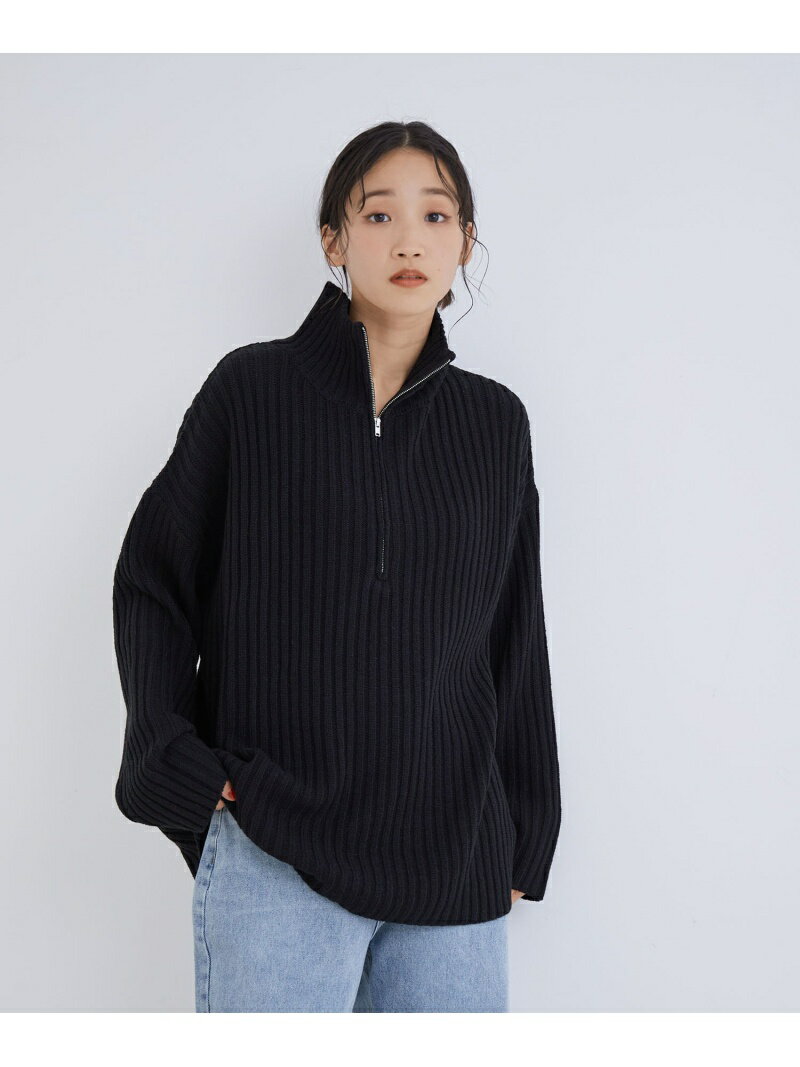 【SALE／20%OFF】5Gリブハーフジップニットプルオーバー JAYRO ジャイロ トップス ニット ブラック レッド ベージュ【RBA_E】【送料無料】[Rakuten Fashion]