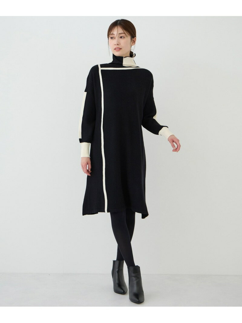 配色ライン入りニットワンピース JAYRO ジャイロ ワンピース・ドレス ワンピース ホワイト ブルー ブラック グレー【送料無料】[Rakuten Fashion]