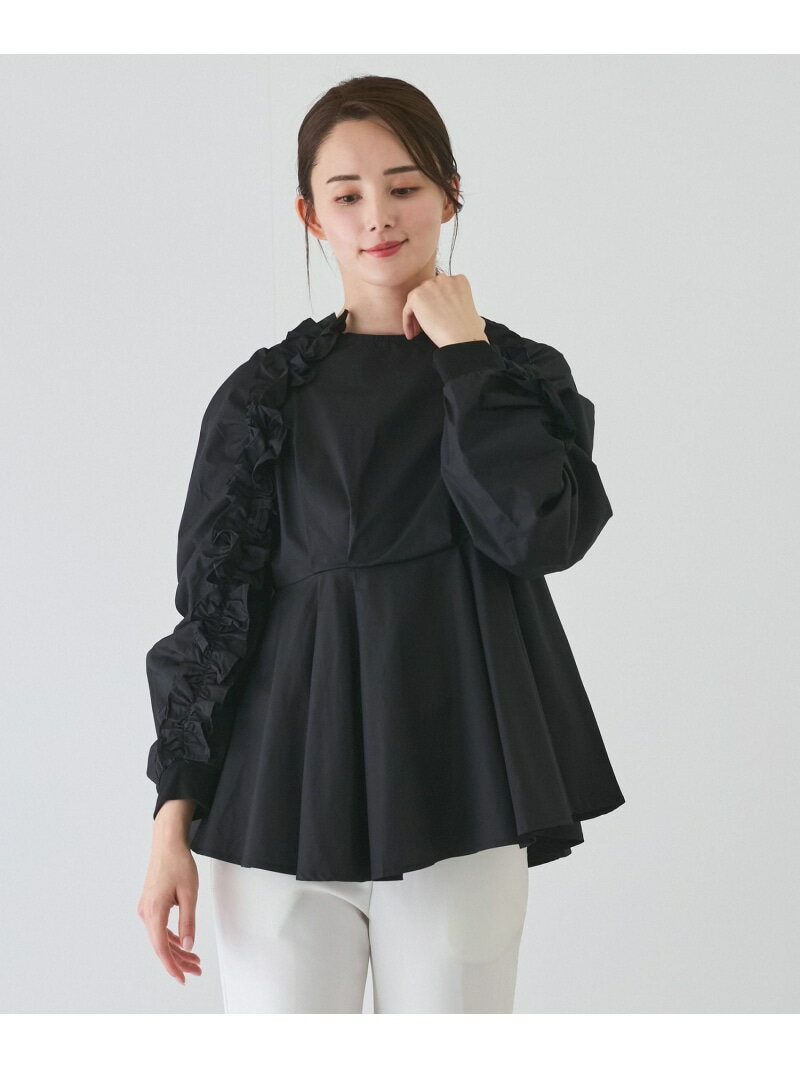 樂天商城 - 【SALE／30%OFF】袖フリル切り替えブラウス JAYRO ジャイロ トップス シャツ・ブラウス ホワイト ブラック【RBA_E】【送料無料】[Rakuten Fashion]