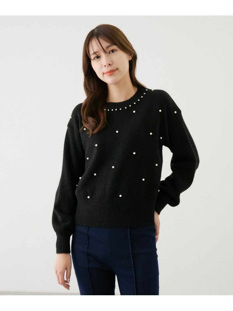 【SALE／50%OFF】ビジューパール付きニット JAYRO ジャイロ トップス ニット グリーン ブラック ホワイト【RBA_E】[Rakuten Fashion]