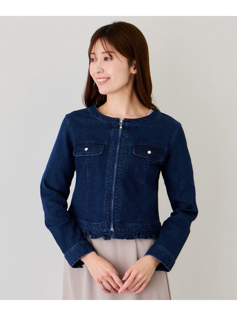 樂天商城 - 【SALE／20%OFF】デニムノーカラーブルゾン JAYRO ジャイロ ジャケット・アウター デニムジャケット ネイビー ブルー【RBA_E】【送料無料】[Rakuten Fashion]