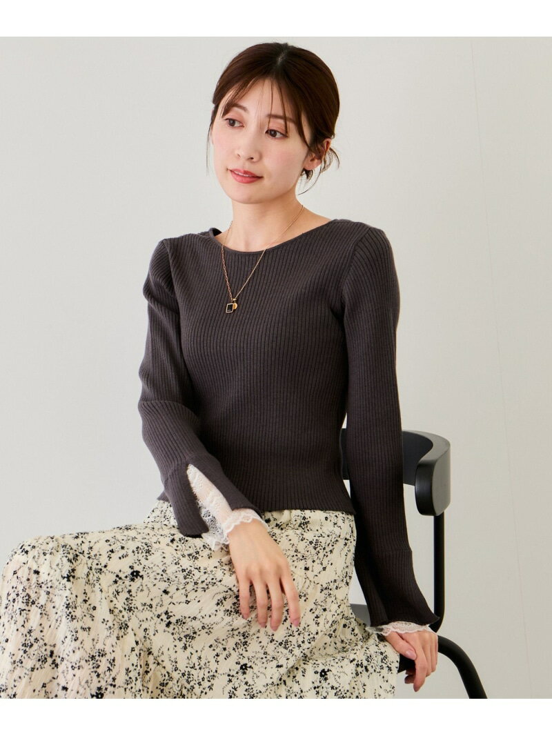 樂天商城 - 【SALE／30%OFF】袖レース使いプルオーバー JAYRO ジャイロ トップス ニット ピンク グレー ホワイト ネイビー【RBA_E】[Rakuten Fashion]