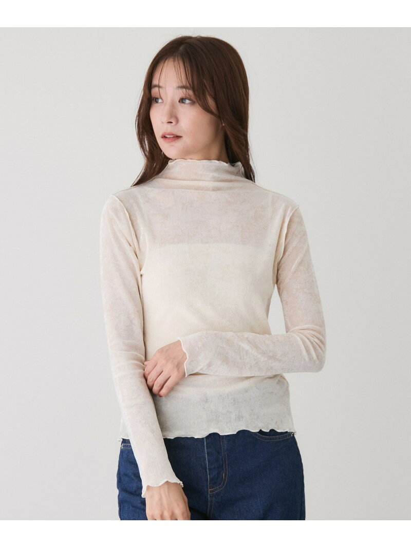 【SALE／30%OFF】フロッキーメッシュボトルネックプルオーバー JAYRO ジャイロ トップス カットソー・Tシャツ ホワイト ベージュ ブルー ブラック グレー【RBA_E】[Rakuten Fashion] jayro-10003405 JAYRO サンプル画像3