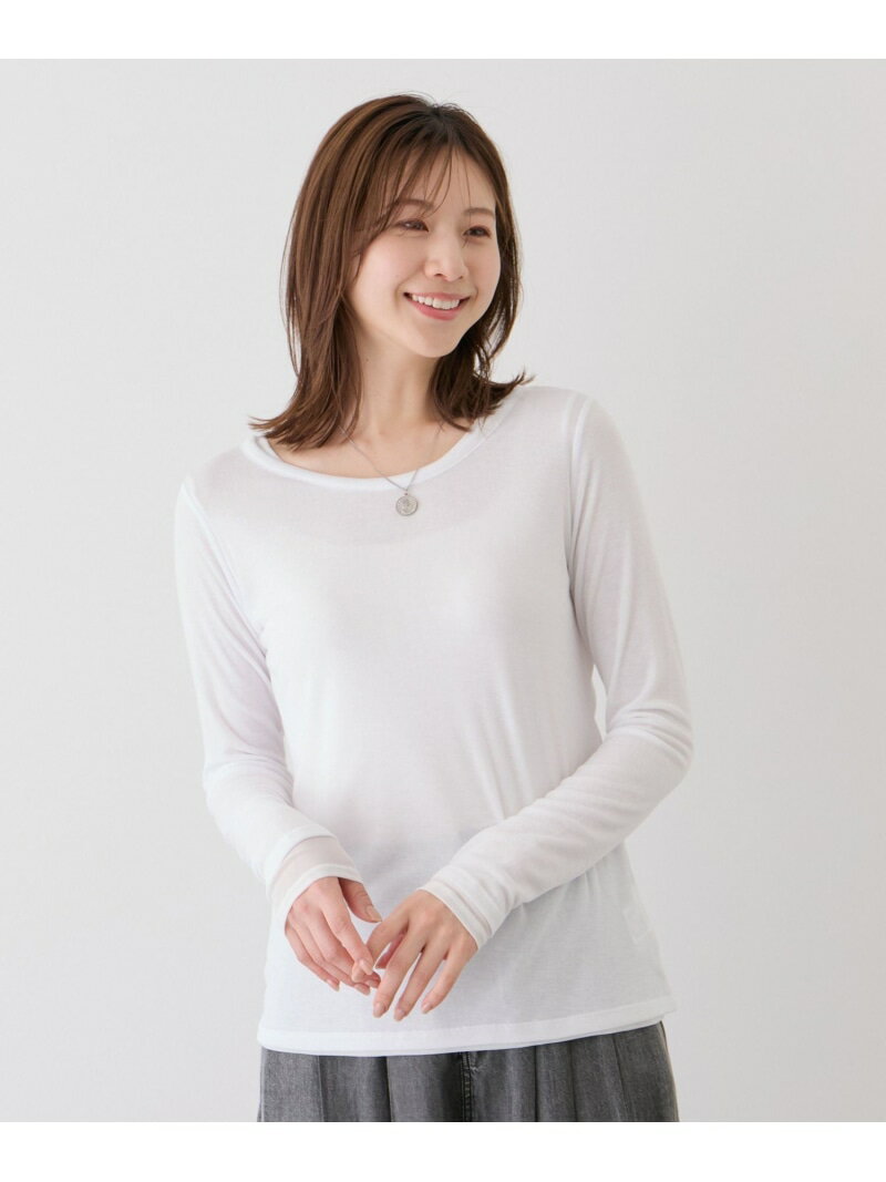 【SALE／20%OFF】シアーフライス*チュールレイヤードプルオーバー JAYRO ジャイロ トップス カットソー・Tシャツ ブラック ホワイト ピンク【RBA_E】【送料無料】[Rakuten Fashion] 3