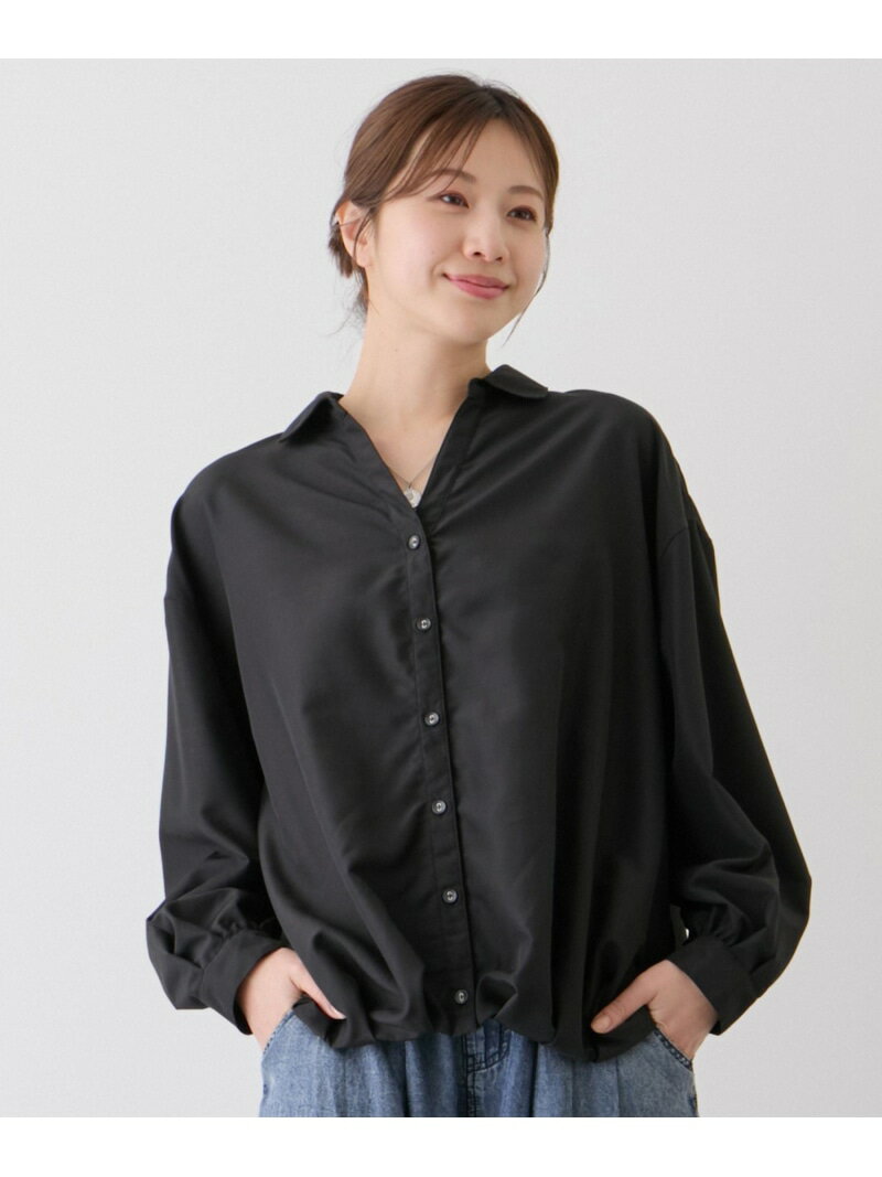 樂天商城 - 【SALE／20%OFF】裾タックブラウス JAYRO ジャイロ トップス シャツ・ブラウス ベージュ ブルー ブラック グレー ホワイト【RBA_E】【送料無料】[Rakuten Fashion]
