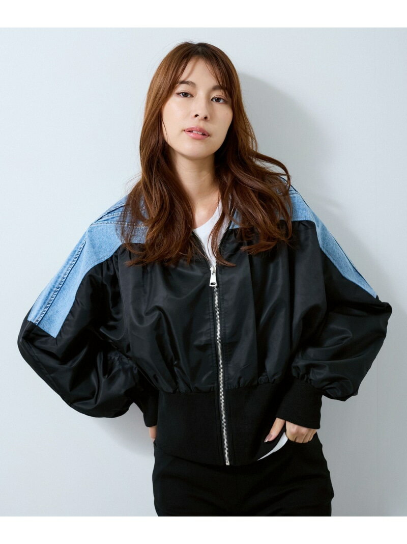 【SALE／50%OFF】デニムドッキングブルゾン JAYRO ジャイロ ジャケット・アウター ブルゾン・ジャンパー カーキグリーン ブラック【RBA_E】【送料無料】[Rakuten Fashion]