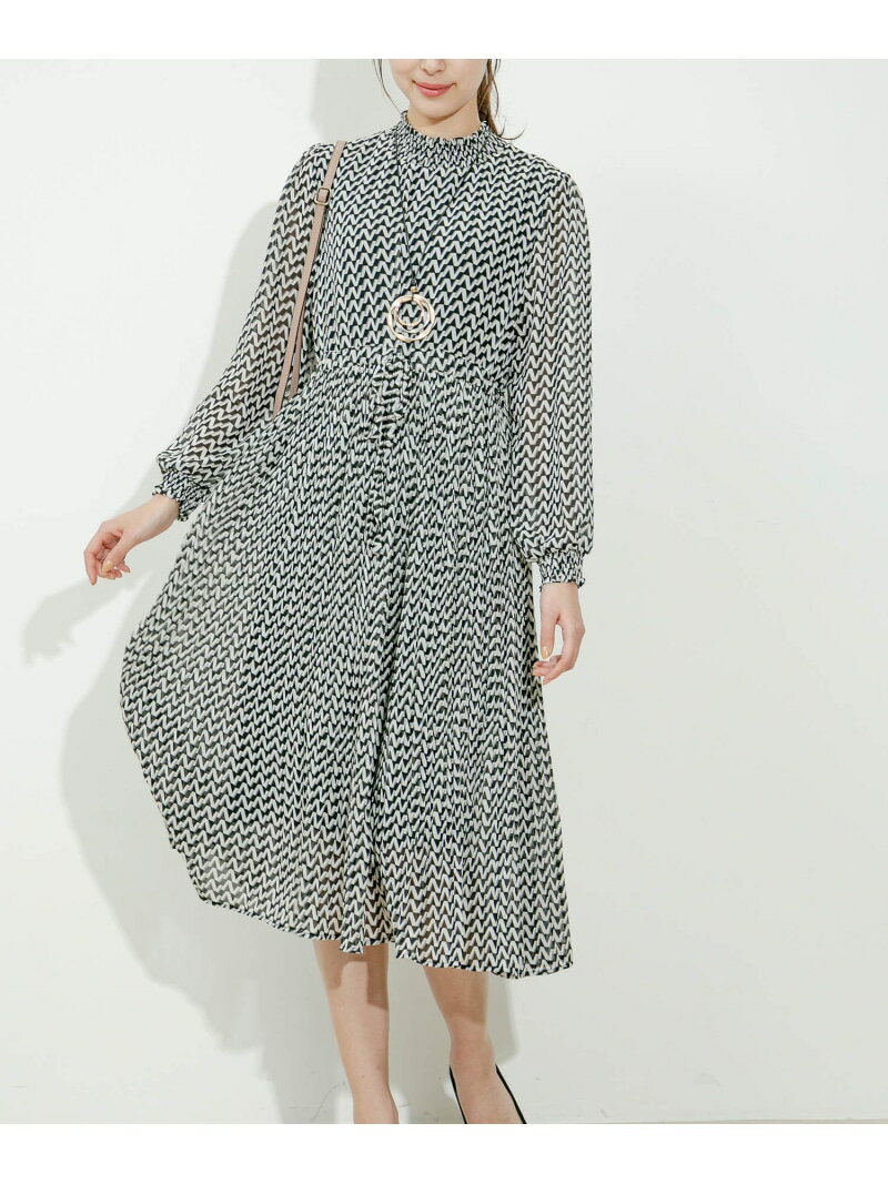 樂天商城 - 【SALE／20%OFF】総柄シフォンウエストマークワンピース JAYRO ジャイロ ワンピース・ドレス ワンピース ブラック【RBA_E】【送料無料】[Rakuten Fashion]