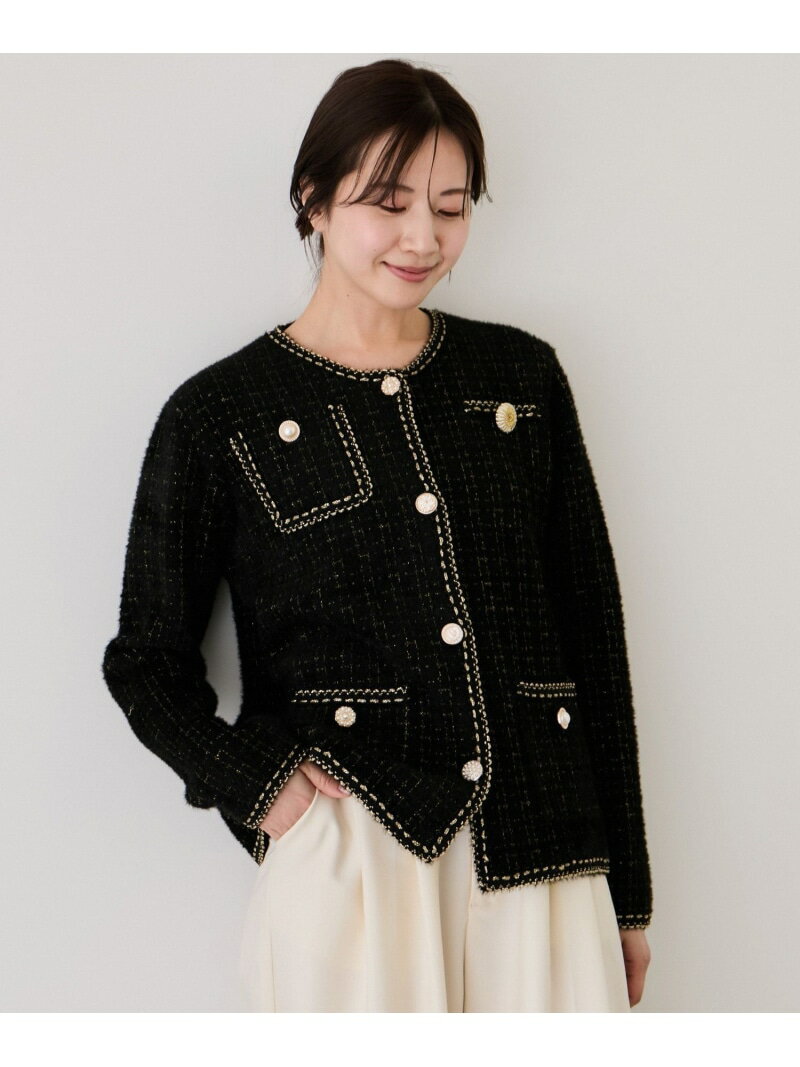 樂天商城 - 【SALE／30%OFF】シャギー金ボタンジャケット JAYRO ジャイロ ジャケット・アウター ノーカラージャケット ブラック ホワイト【RBA_E】【送料無料】[Rakuten Fashion]