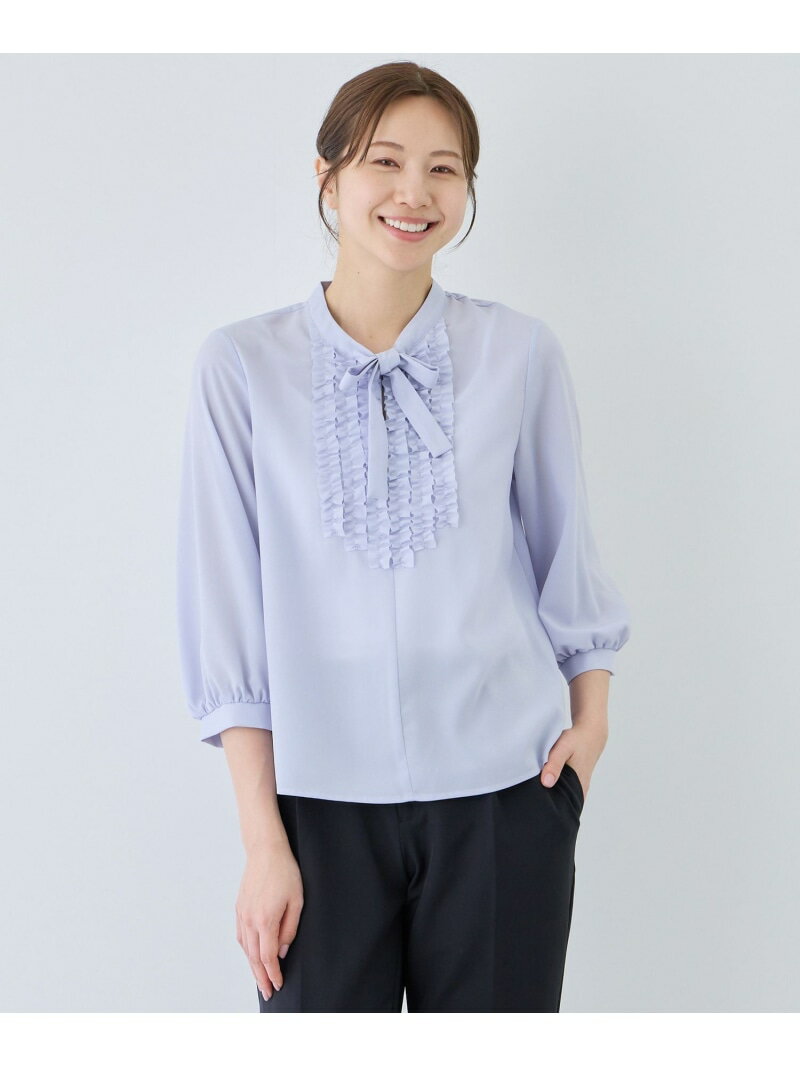 ジョーゼットフリルブラウス JAYRO ジャイロ トップス シャツ・ブラウス パープル ネイビー ホワイト【送料無料】[Rakuten Fashion] 3