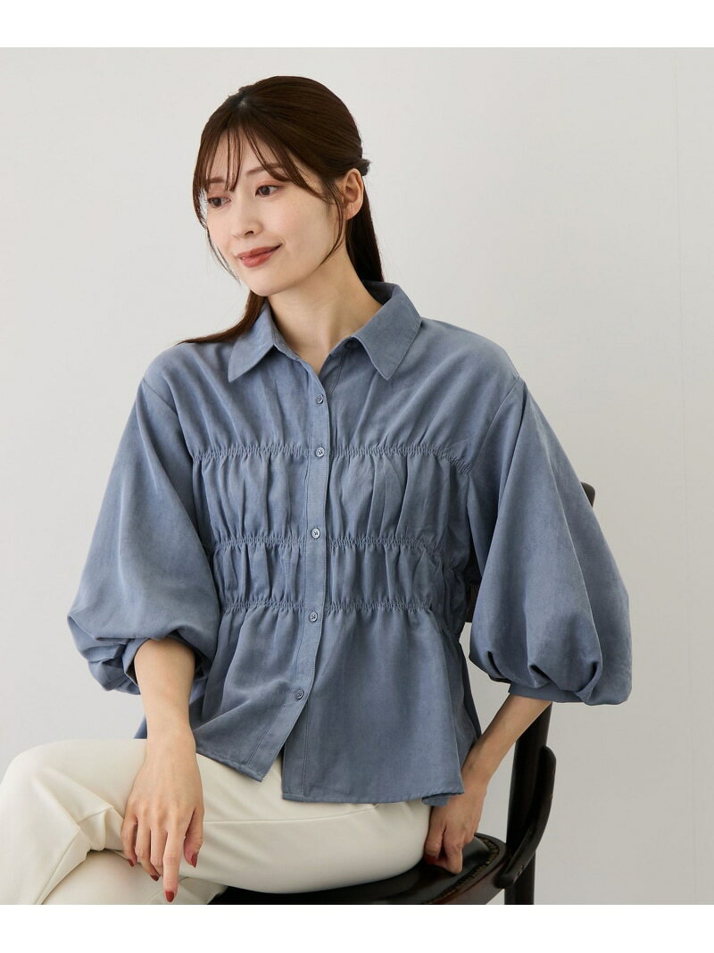 【SALE／20%OFF】マイクロコールシャーリングブラウス JAYRO ジャイロ トップス シャツ・ブラウス グレー ブルー ベージュ【RBA_E】【送料無料】[Rakuten Fashion] jayro-10004434 JAYRO サンプル画像3