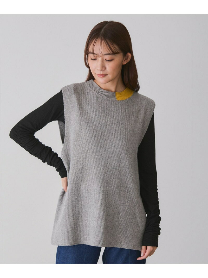 樂天商城 - 【SALE／30%OFF】アシメ配色ニットベスト JAYRO ジャイロ トップス ベスト・ジレ ブラック ベージュ グレー【RBA_E】【送料無料】[Rakuten Fashion]