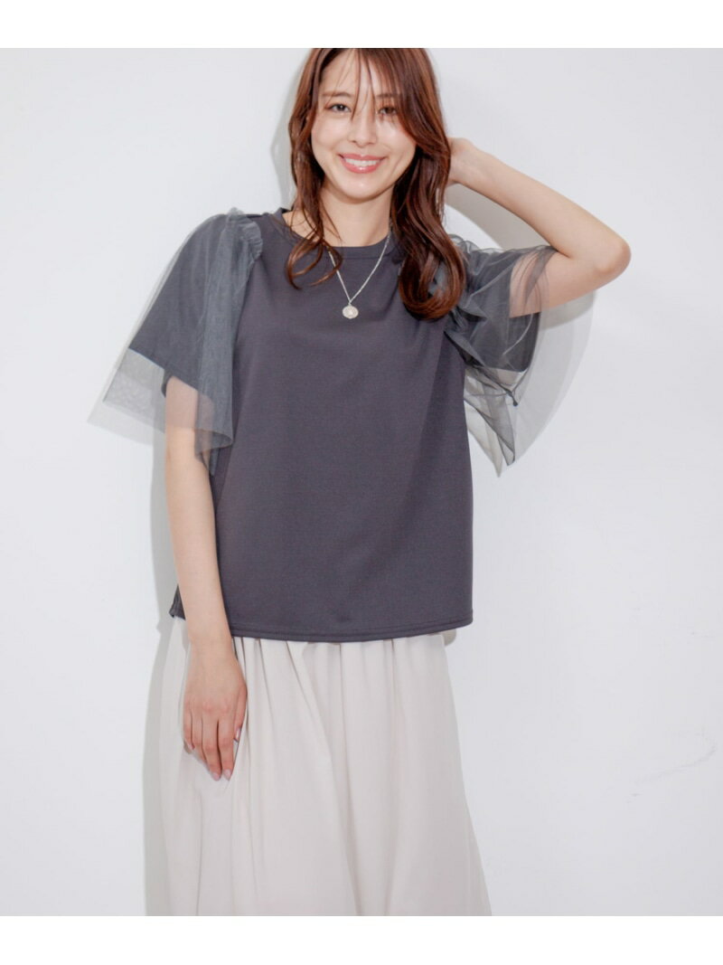 【SALE／50%OFF】ジャージーチュールスリーブプルオーバー JAYRO ジャイロ トップス その他のトップス ホワイト ブルー グレー【RBA_E】[Rakuten Fashion]