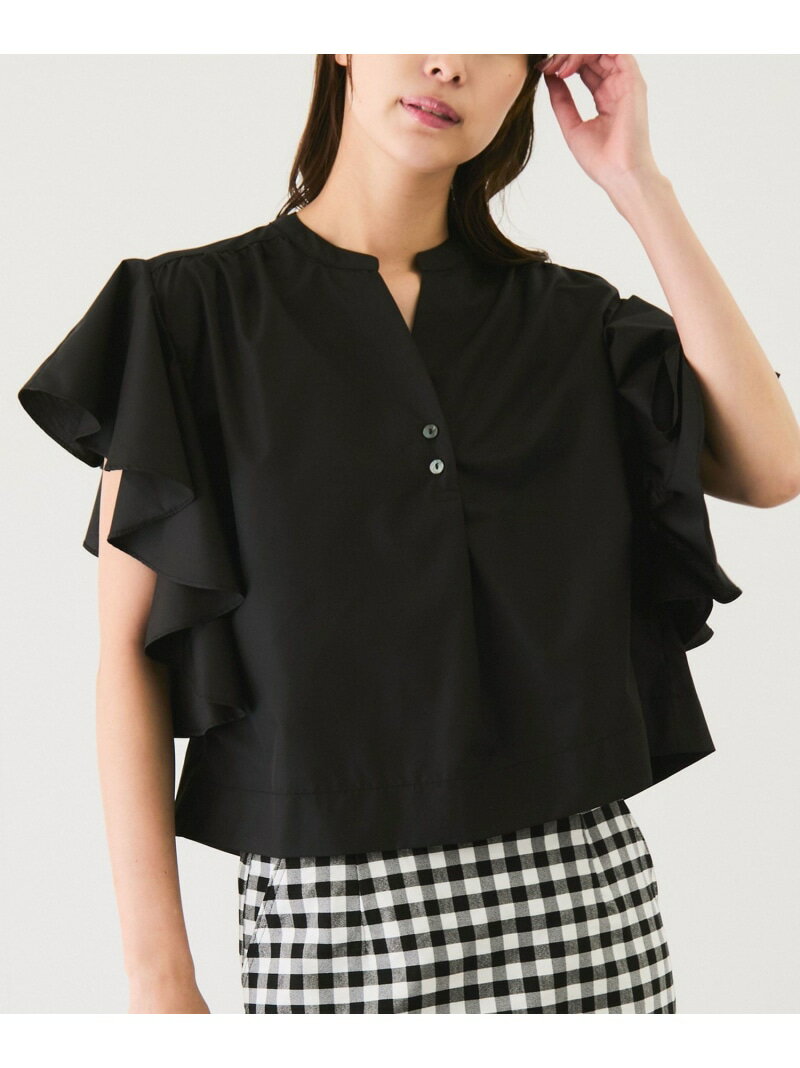 樂天商城 - 【SALE／20%OFF】袖フリルブラウス JAYRO ジャイロ トップス シャツ・ブラウス ブラック ブルー ホワイト【RBA_E】【送料無料】[Rakuten Fashion]