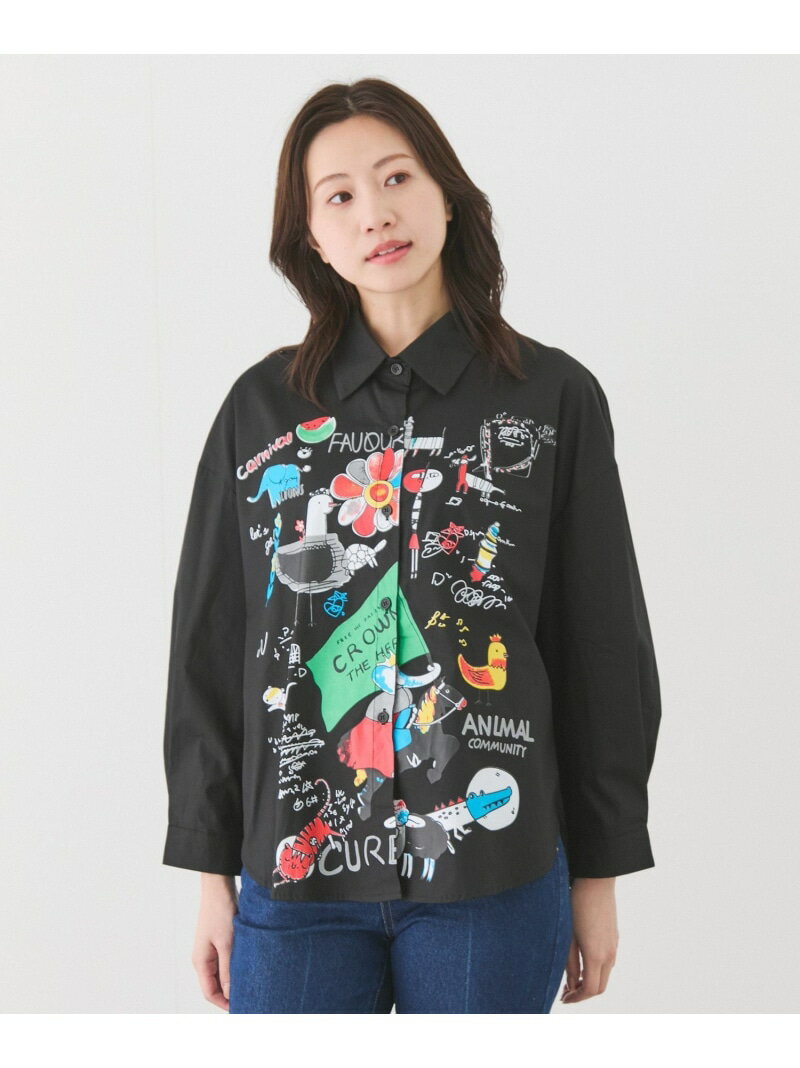 樂天商城 - 【SALE／30%OFF】フロントプリントレギュラーカラーシャツ JAYRO ジャイロ トップス シャツ・ブラウス ブラック ホワイト【RBA_E】【送料無料】[Rakuten Fashion]