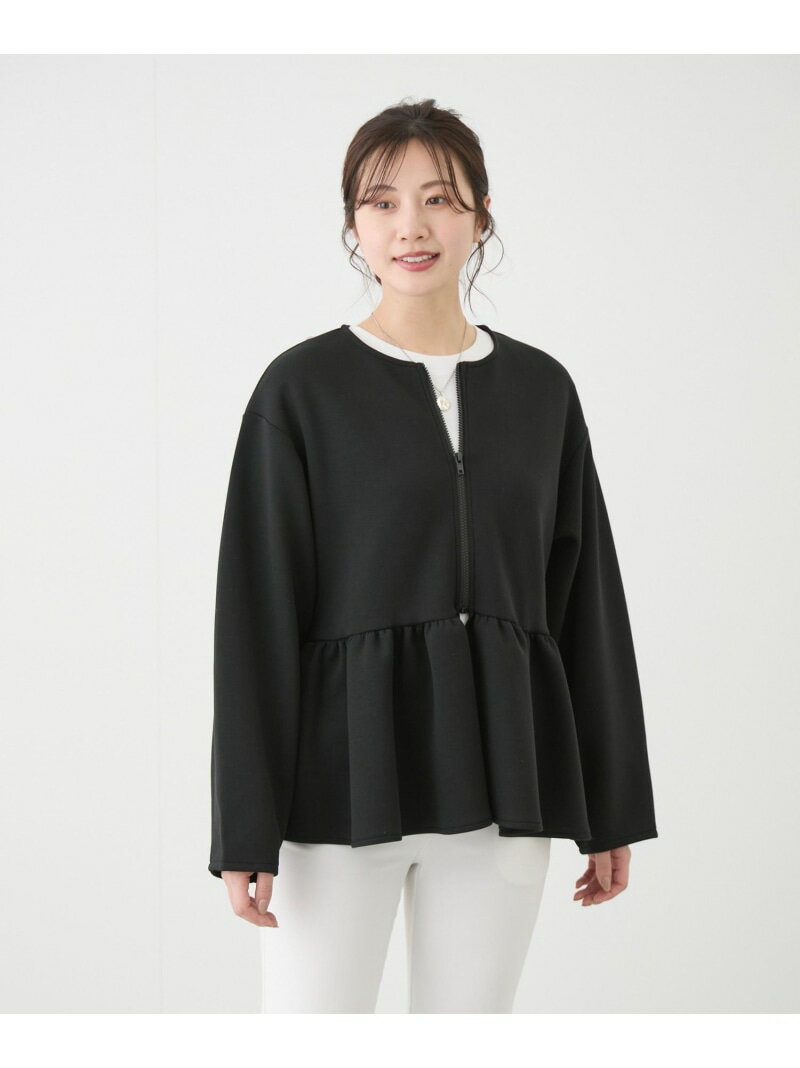 【SALE／30%OFF】ペプラムノーカラージャケット JAYRO ジャイロ ジャケット・アウター ノーカラージャケット ホワイト ブラック グレー【RBA_E】【送料無料】[Rakuten Fashion]のサムネイル