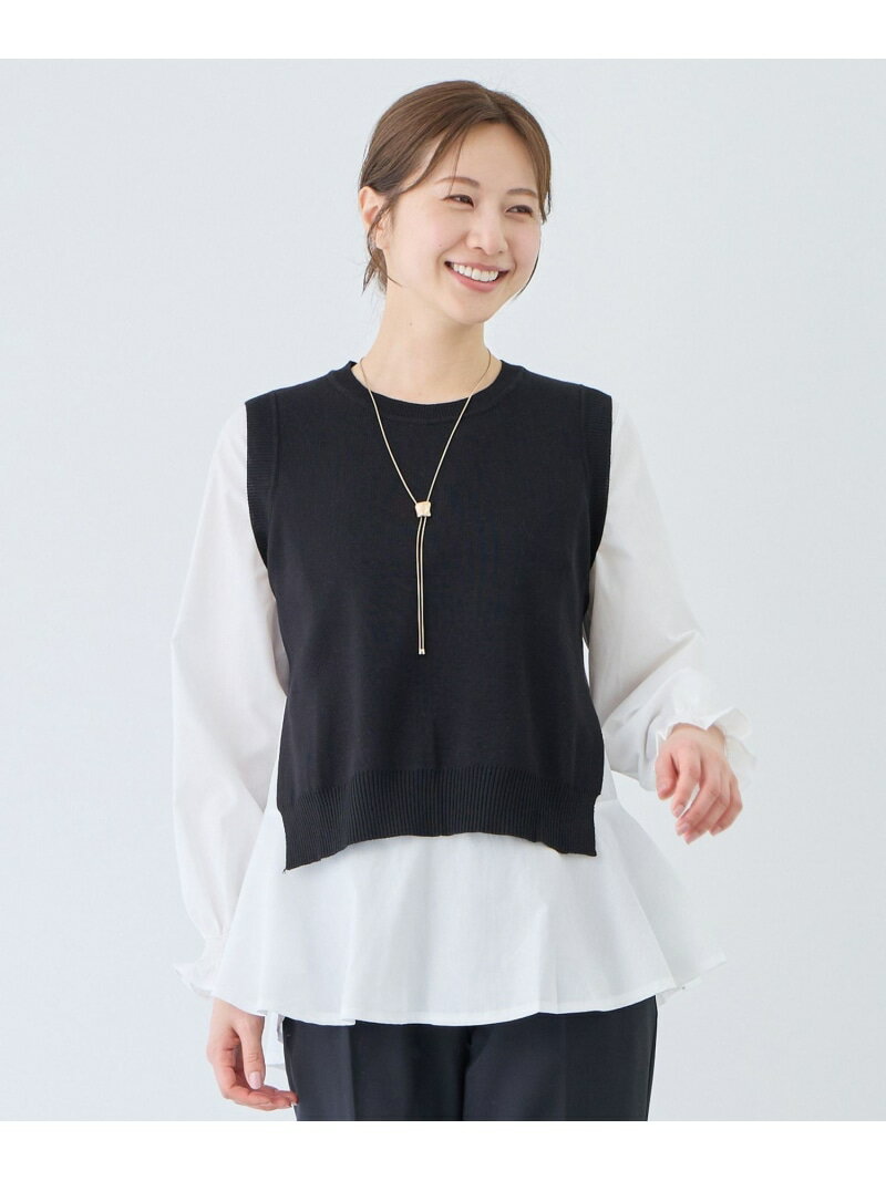 樂天商城 - 【SALE／20%OFF】バックスリットニットベスト&ブラウス JAYRO ジャイロ トップス その他のトップス ブラック グレー ネイビー【RBA_E】【送料無料】[Rakuten Fashion]