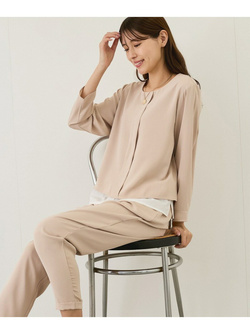 樂天商城 - 【SALE／30%OFF】バイカラーブラウス JAYRO ジャイロ トップス シャツ・ブラウス ベージュ ネイビー【RBA_E】【送料無料】[Rakuten Fashion]