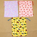 【3枚で送料無料】巾着 きんちゃく 体操服袋 入園 グッズ 保育園 幼稚園 小学校 入学 準備 リボン イチゴ 働く車 かわいい 消防車 ブルドーザー パトカー...