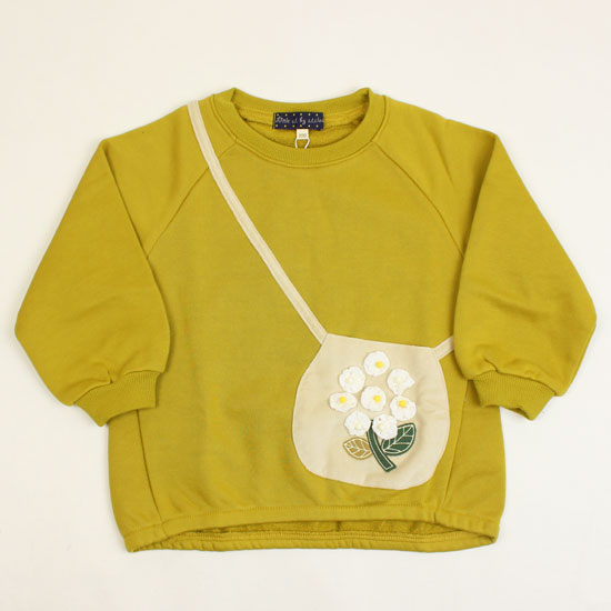 50％OFF セール SALE 裏毛トレーナー ショルダーバッグ 花アップリケ 女の子 キッズサイズ 子供用 S.T...