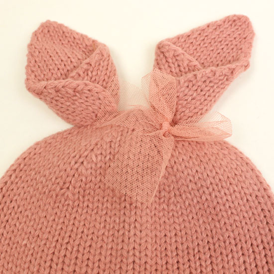 30％OFF セール SALE ニット帽 うさ耳付 レース 女の子 キッズサイズ 子供服 ラ ポ...
