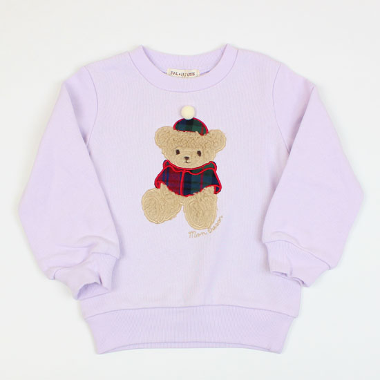 30％OFF セール SALE トレーナー スウェット 切替 長袖 裏起毛 裏シャギー くまアップリケ チェック 女の子 キッズサイズ 子供服 パルハウス PAL HOUSE