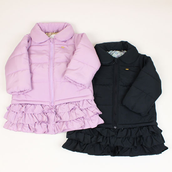 樂天商城 - 30％OFF セール SALE 2WAYコート 中綿 3段フリル 花柄 女の子 キッズサイズ 子供服 ラ ポシェ ビスキュイ la poche biscuit
