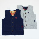30%OFF セール SALE ニットキルトベスト キルティング ダイヤ柄 チェック グレー ネイビー 男の子 キッズサイズ 子供服 ムージョンジョン Mouj...