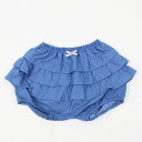 30%OFF セール SALE 【3枚で送料無料】 ブルマ デニム風 リボン 3段フリル 無地 女の子 子供用 ベビーサイズ キッズサイズ キッズズー Kid'...