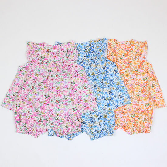 30％OFF セール SALE 【3枚で送料無料】 ミルキースーツ 上下セット 花柄 リボン 女の子 キッズサイズ 子供用 S.T.クローゼット S.T.CLOSET