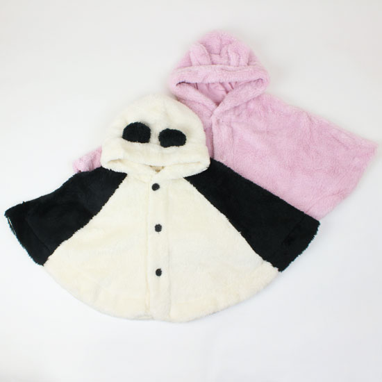 ボア動物マント パンダ ウサギ 女の子 男の子 子供用 ベビーサイズ キッズズー Kid's zoo