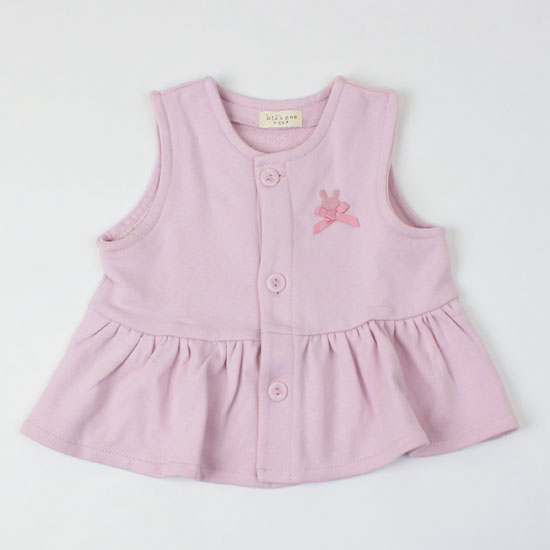 裏毛ベスト ギャザー リボン トレーナー地 女の子 子供用 ベビーサイズ キッズズー Kid's zoo