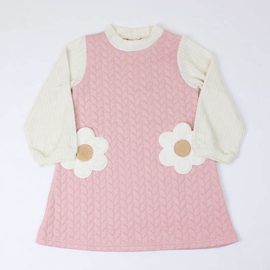 樂天商城 - 袖切替ワンピース 長袖 花柄ポケット 女の子 キッズサイズ 子供服 ベビー ラ ポシェ ビスキュイ la poche biscuit