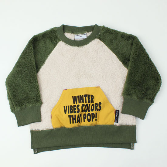 樂天商城 - ボアプルオーバー ラグラン ダブルポケット 男の子 子供用 キッズサイズ 子供服 オフィシャルチーム OFFICIAL TEAM