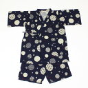 【3枚で送料無料】甚平 じんべい ドット 和柄 上下セット 子供用 キッズ ベビー 男の子 100cm 110cm 120cm 130cm ベビーサイズ 日本製 メイドインジャパン MADE IN JAPAN 綿100%