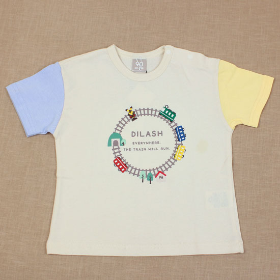 【3枚で送料無料】 半袖Tシャツ 電車 刺繍 男の子 キッズサイズ 子供服 ディラッシュ DILASH
