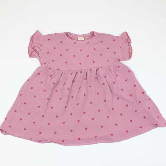 樂天商城 - 30％OFF セール SALE 【3枚で送料無料】ワンピース 半袖 ハート柄 フリル 女の子 キッズサイズ 子供服 ラ ポシェ ビスキュイ la poche biscuit
