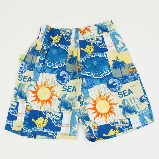 30％OFF セール SALE 【3枚で送料無料】 ハーフパンツ アロハ柄 5分丈 男の子 キッズサイズ 子供服 メイクユアデイ MAKE YOUR DAY