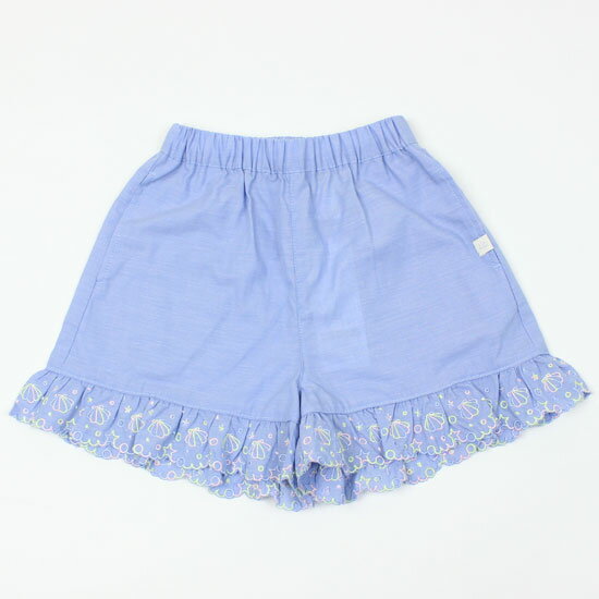 【3枚で送料無料】キュロットパンツ 裾スカラップ 刺繍 女の子 キッズサイズ 子供服 ラ ポシェ ビスキ..