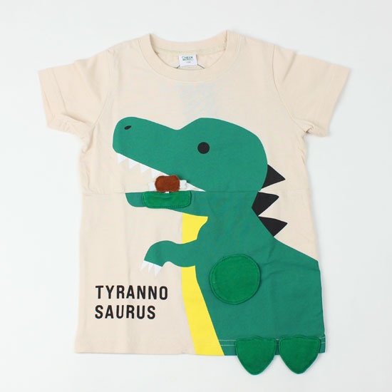 樂天商城 - 【3枚で送料無料】 半袖Tシャツ 恐竜 足付き 女の子 男の子 キッズサイズ 子供服 チークルーム CHEEK ROOM