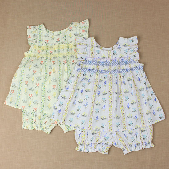 樂天商城 - 【3枚で送料無料】 ミルキースーツ 上下セット ブルマ 花柄 スモッキング刺繡 女の子 キッズサイズ 子供用 S.T.クローゼット S.T.CLOSET