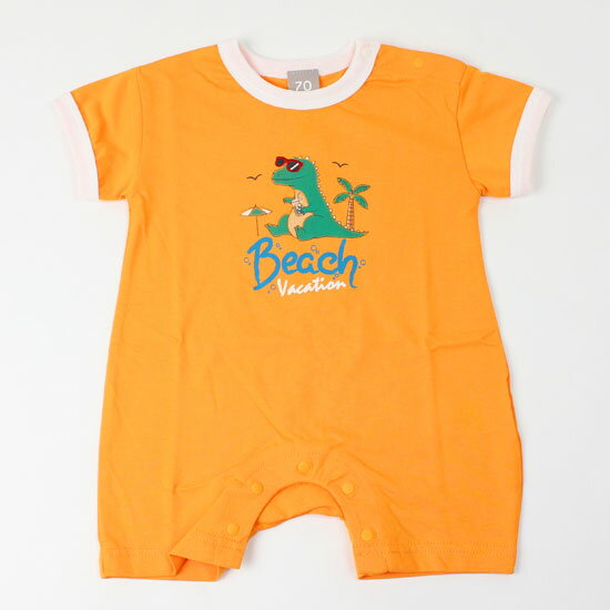 Rakuten - 【3枚で送料無料】 半袖カバーオール ロンパース 恐竜 ダイナソー 男の子 キッズサイズ 子供服 ディラッシュ DILASH