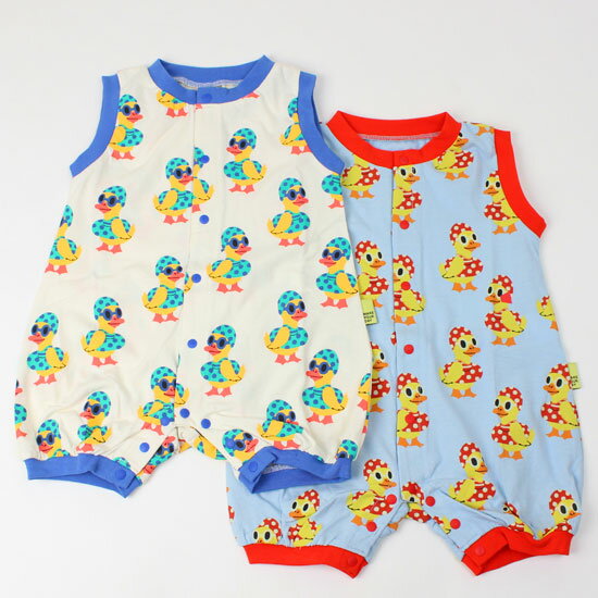Rakuten - 【3枚で送料無料】 カバーオール ロンパース タンクトップ アヒル サングラス 女の子 男の子 キッズサイズ 子供服 メイクユアデイ MAKE YOUR DAY